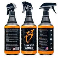 Boat Bling Quickie Sauce bottle demonstrates spray-on wipe-off ease