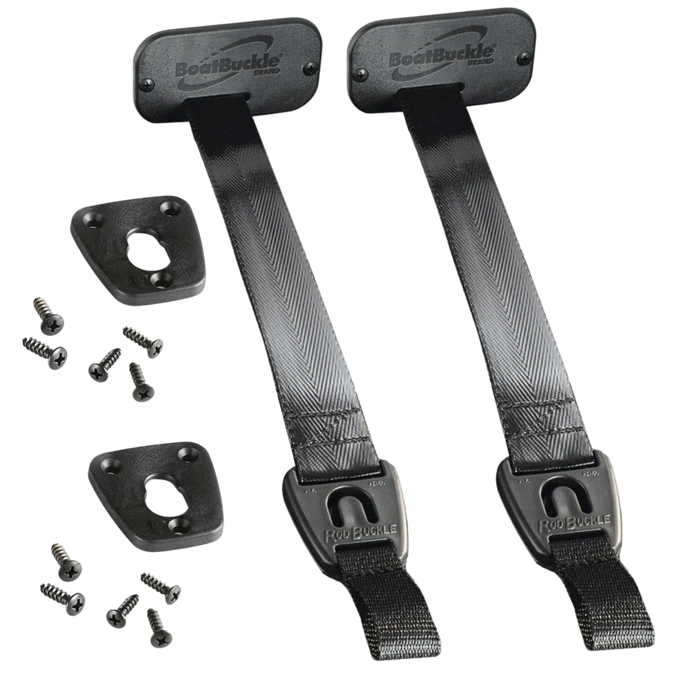 BoatBuckle 24-Inch self-retracting rod holder on deck-mount secures rods during travel.