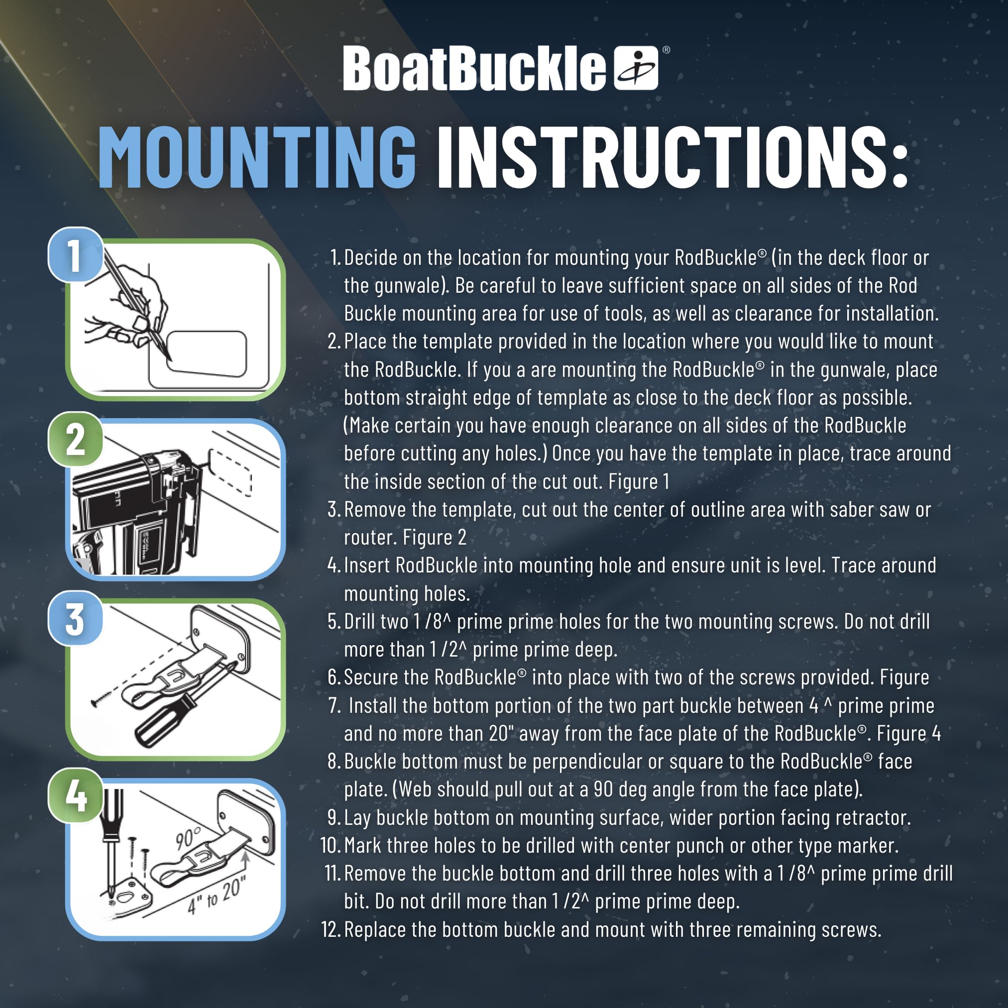 BoatBuckle pack of two rod holders enables versatile boat setups.
