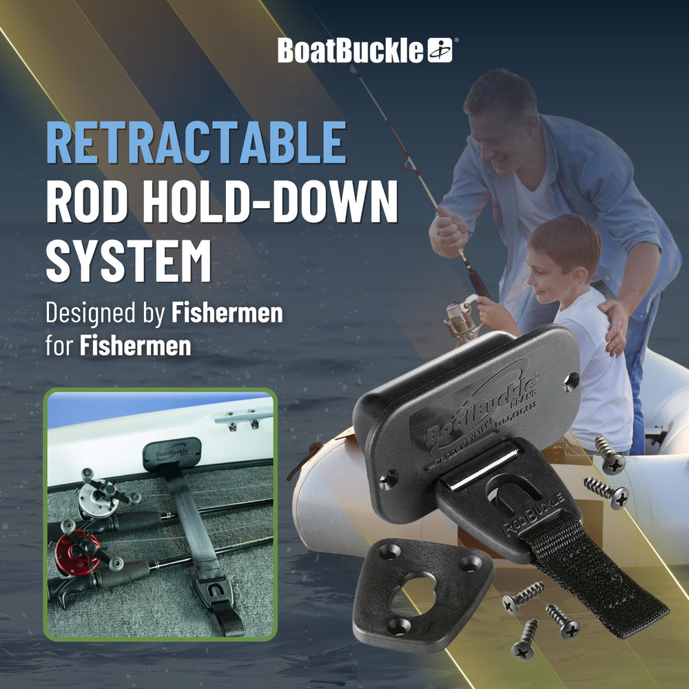 BoatBuckle rod buckles on deck help prevent tangles during busy trips.