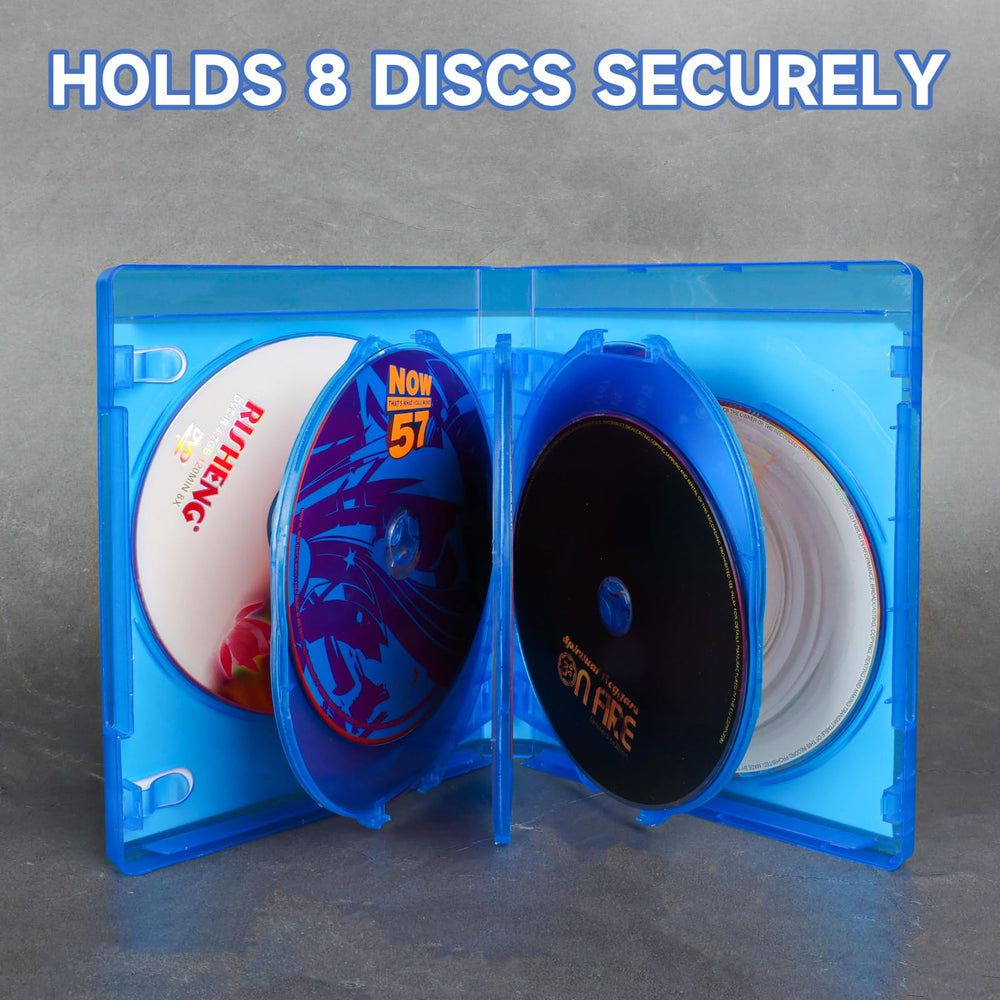 BOATISLE multi-case keeps Blu-ray, DVD, and CD discs neatly together in a durable blue case.