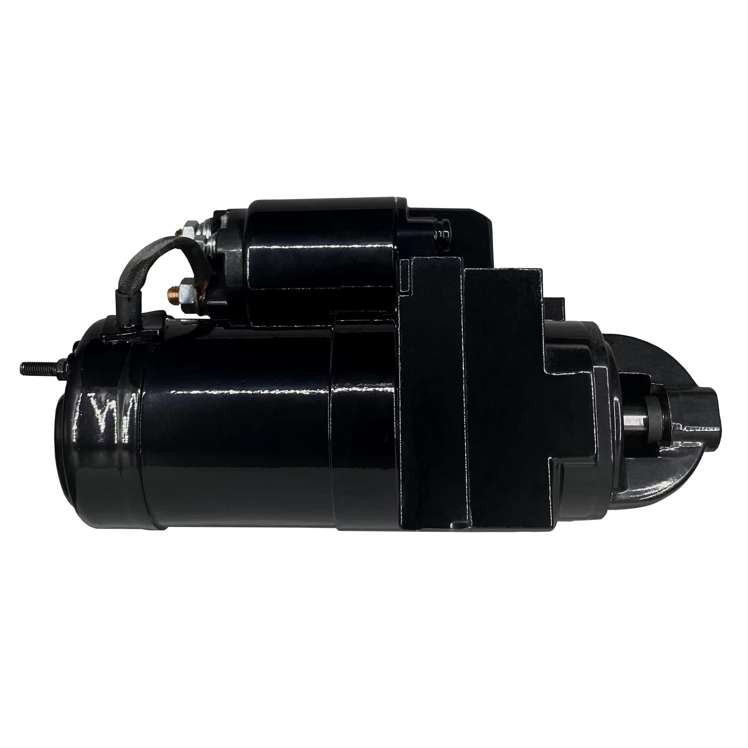 Boatrip starter motor top view shows precise fit and alignment.