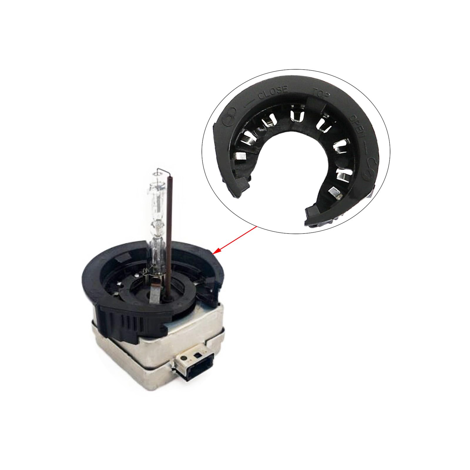 Boatship installation-friendly clip-ring shows tool-free removal for quick headlight fixes.