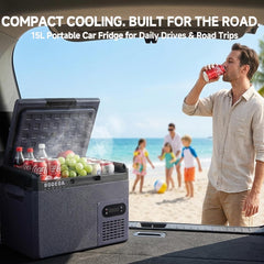 BODEGA 12V car fridge LED display offers easy temperature control