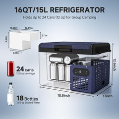 BODEGA 12V car fridge lid-open view for quick access to chilled items