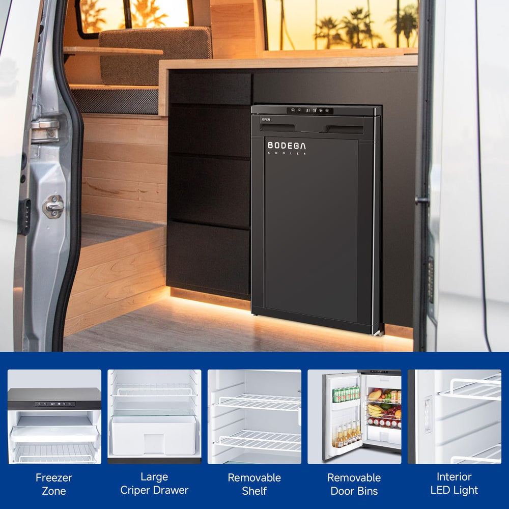 BODEGACOOLER dual zone compartments enable separate cooling and freezing