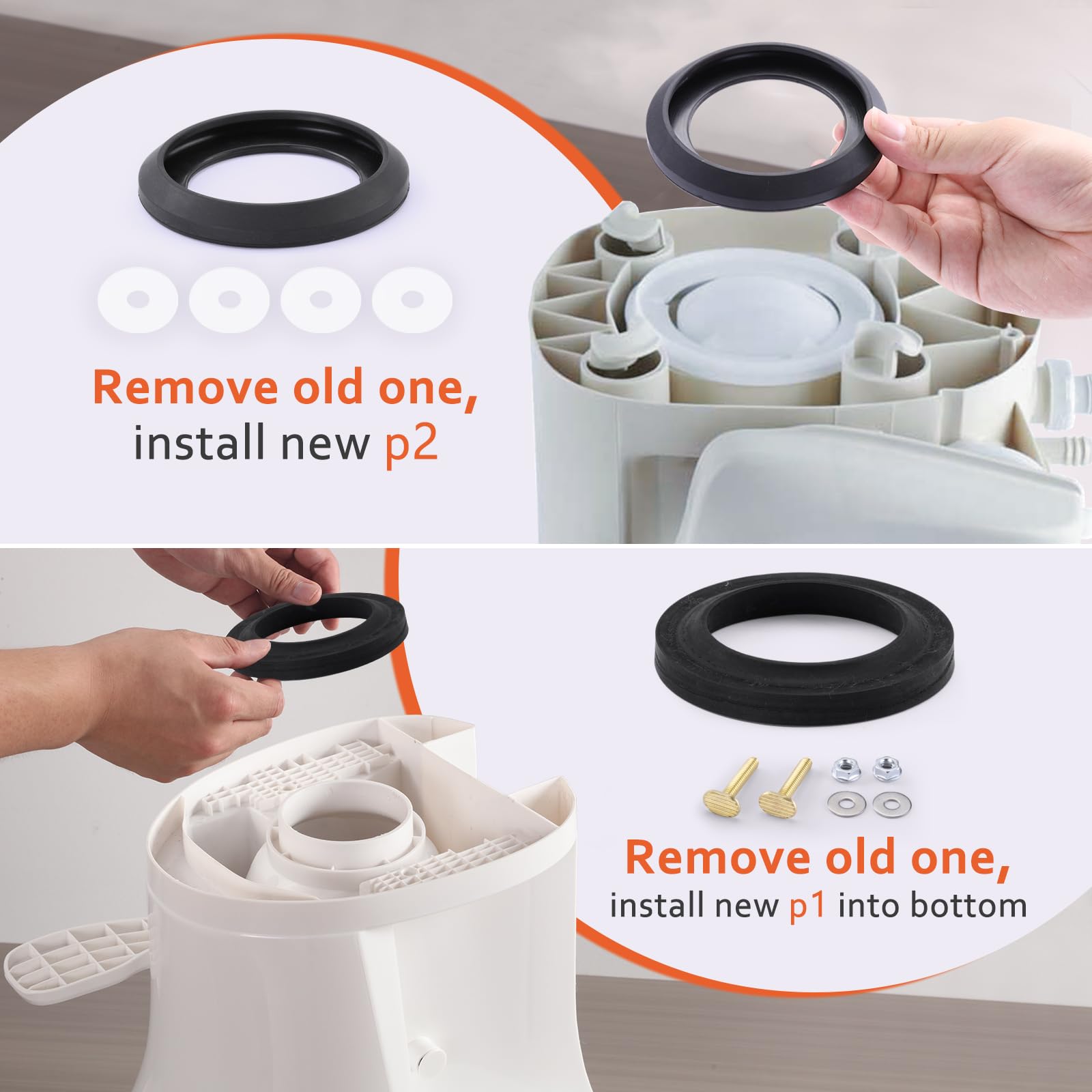 Boeemi RV toilet seal bottom drain seal ensures leak-free operation during travel.