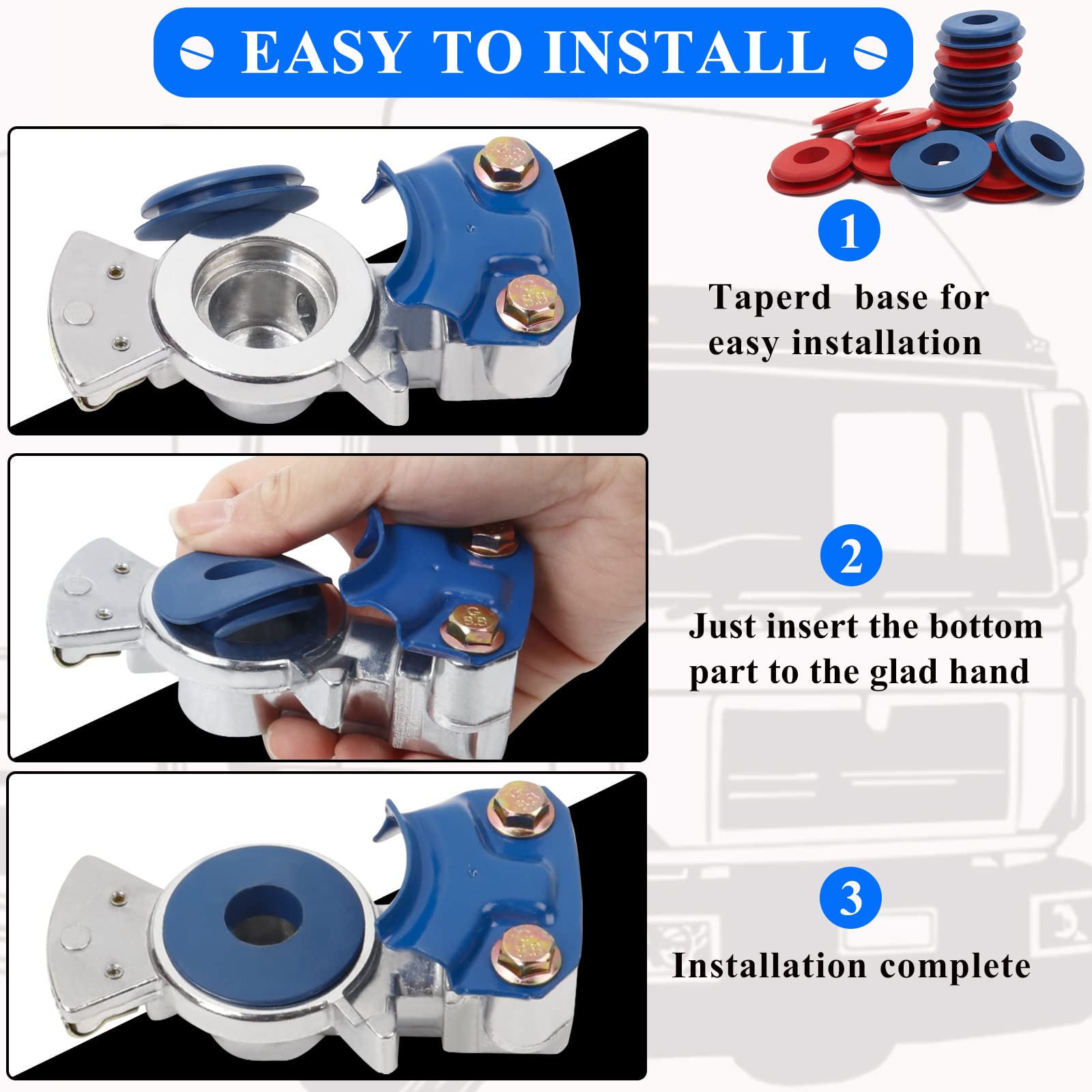 Boeray packaging and storage for gladhand seals, keeps parts organized.