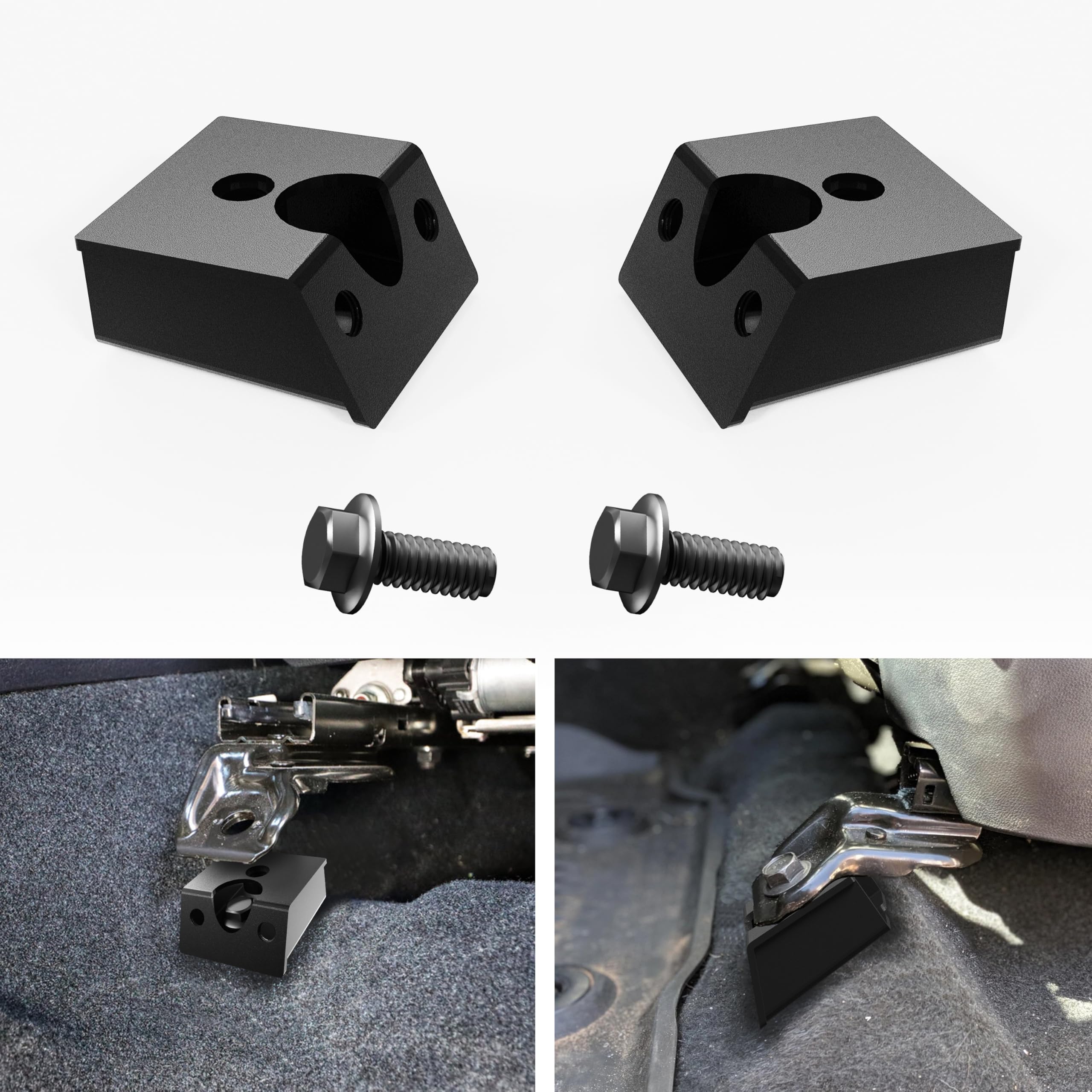 Bofn Racing Premium Front Seat Riser front view shows height boost for Toyota trucks