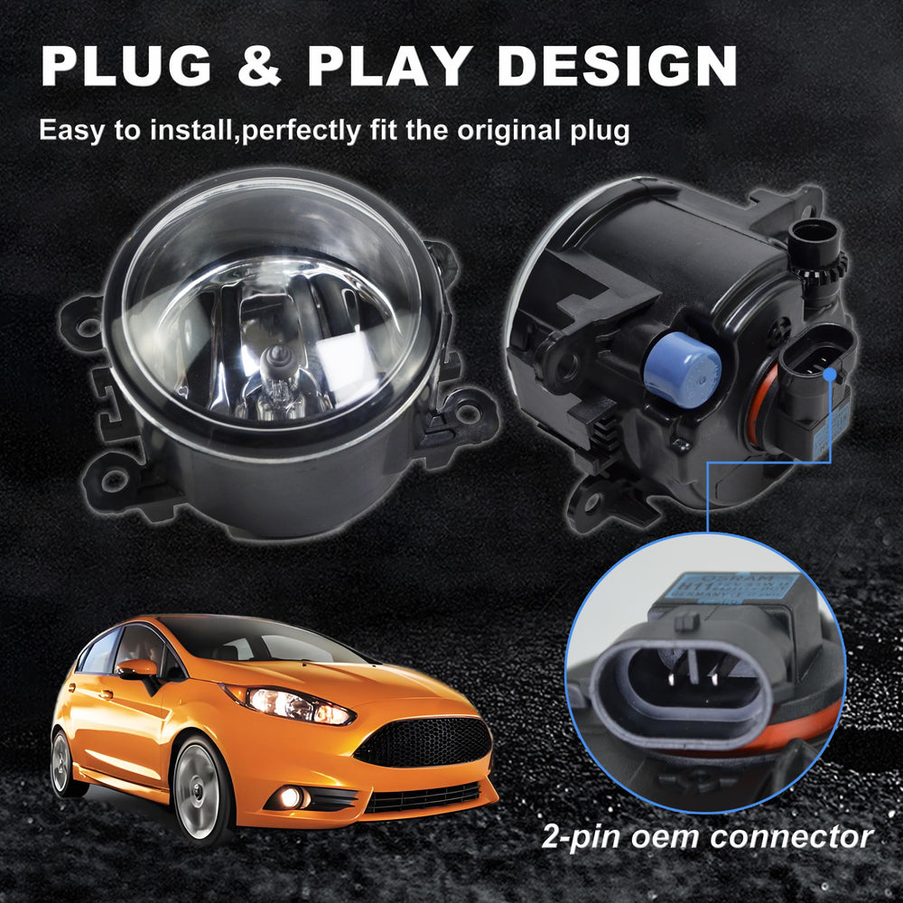 Close up of BOGYL fog light lens highlighting high transmittance glass
