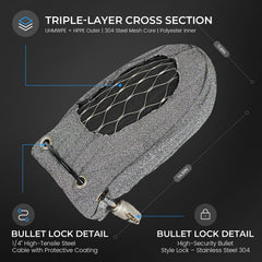 Boildut stainless steel mesh core delivers durable mirror protection.