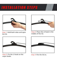 Boine kit 22.5-inch reach shown to cover wide windshields.