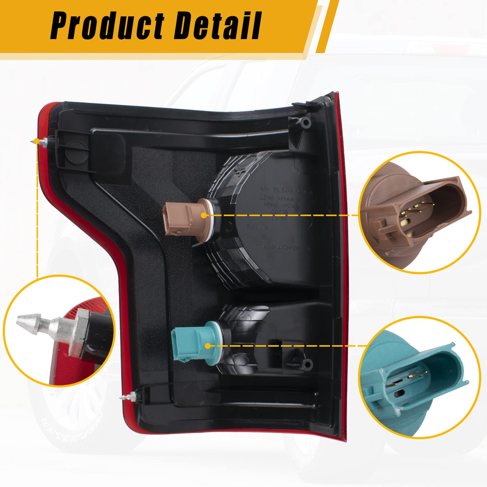 Boine left-side Ford tail light offers reliable illumination on dark roads.