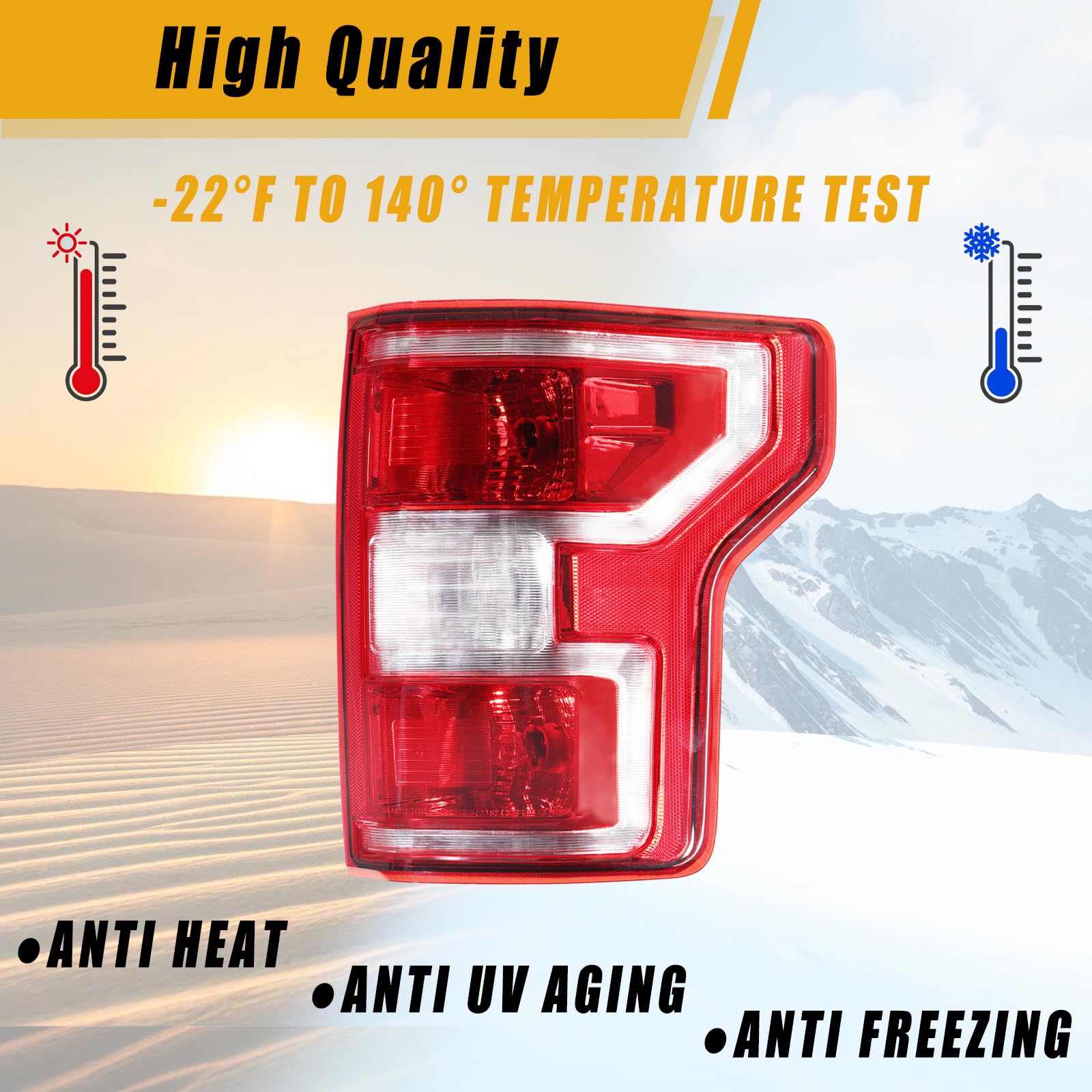 Boine F150 tail light with bulb included for immediate replacement and standard brightness.