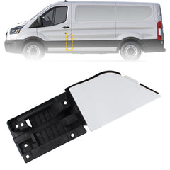Boine fuel filler door housing front view highlights durable ABS for Transit