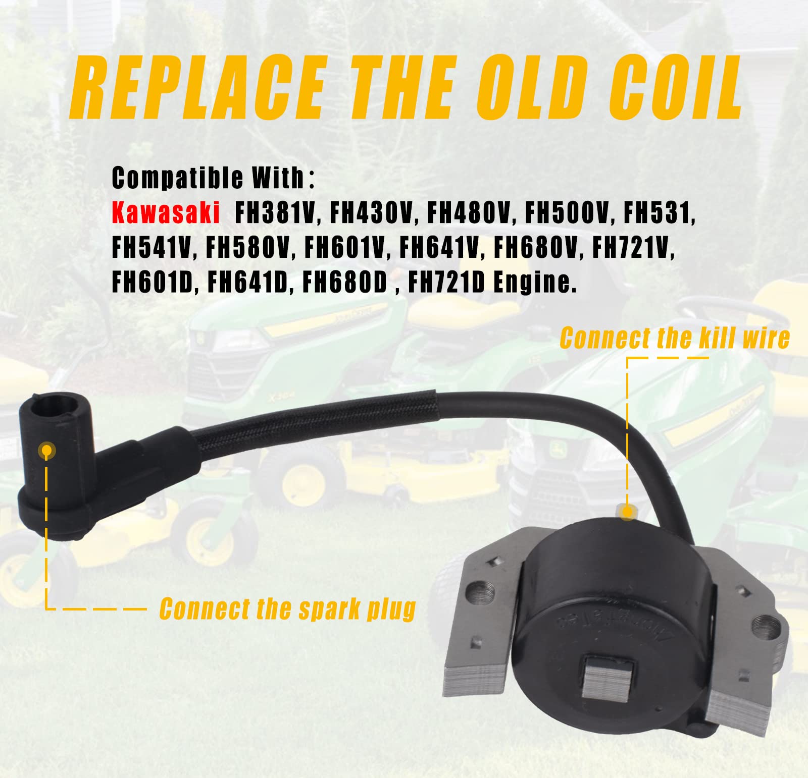 Boine ignition coil side profile showcasing slim, installation-friendly design.