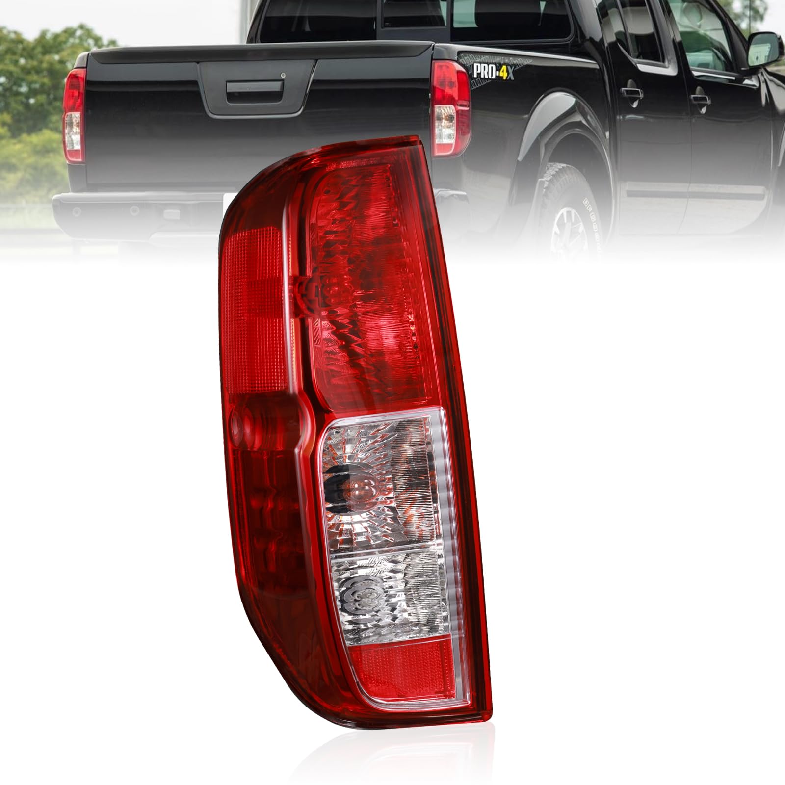 Boine left driver tail light for Nissan Frontier 2005-2021, durable housing for night visibility.