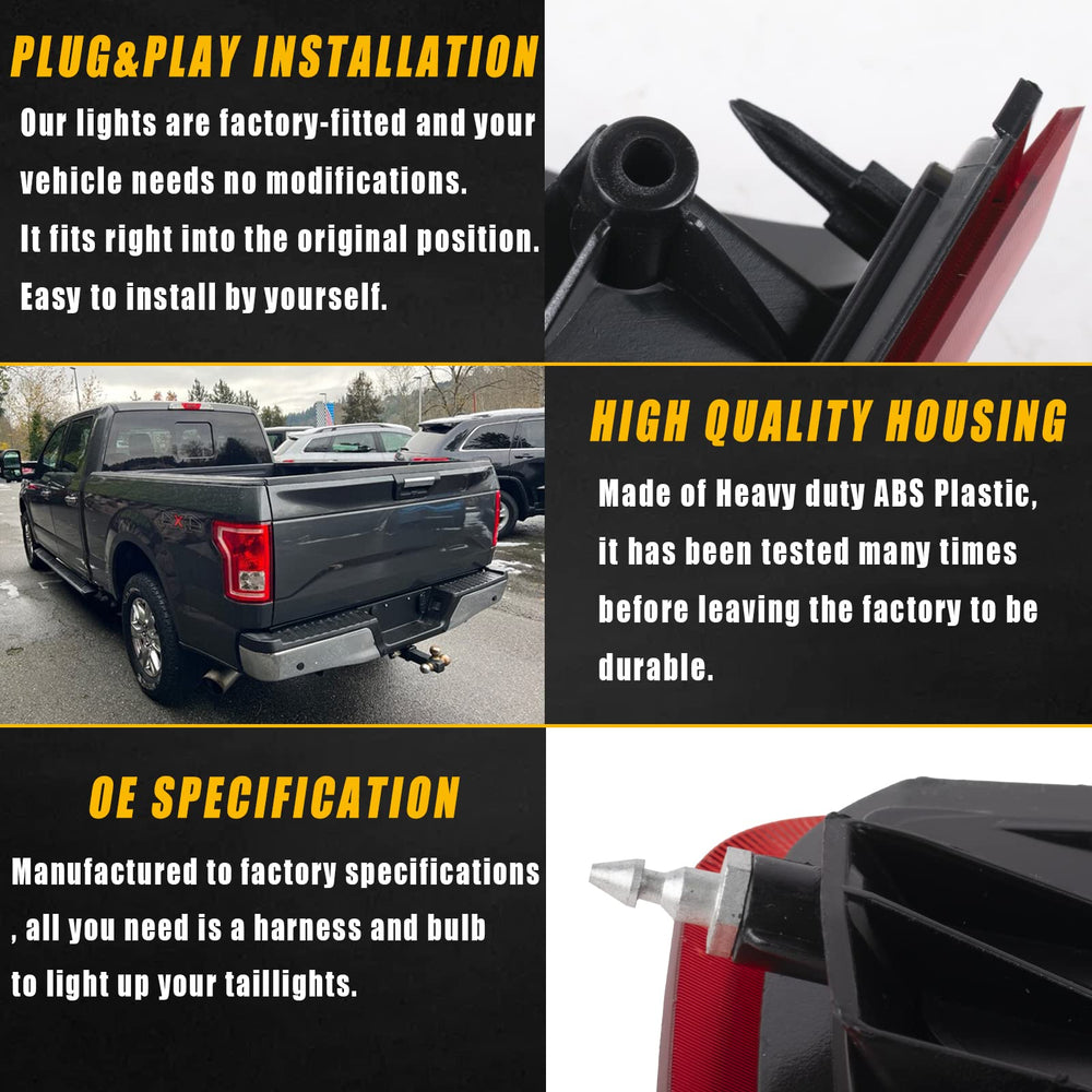 Boine left tail light with bulb included for quick installation.