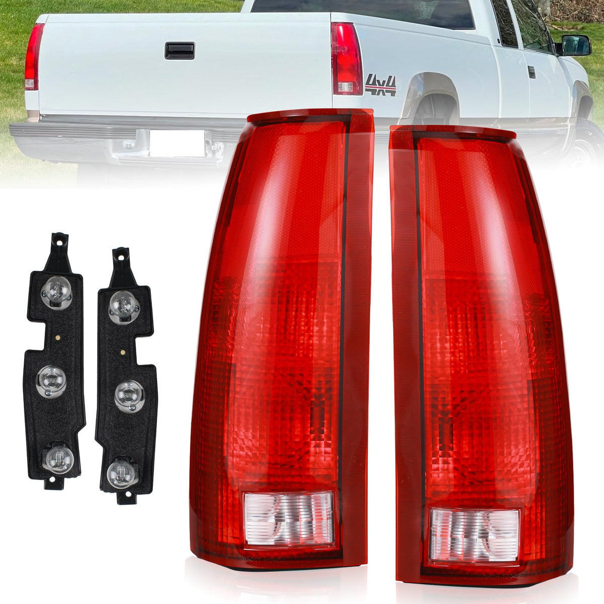 Boine tail light for 1988-1999 Chevy/GMC trucks with red lens improves rear visibility.