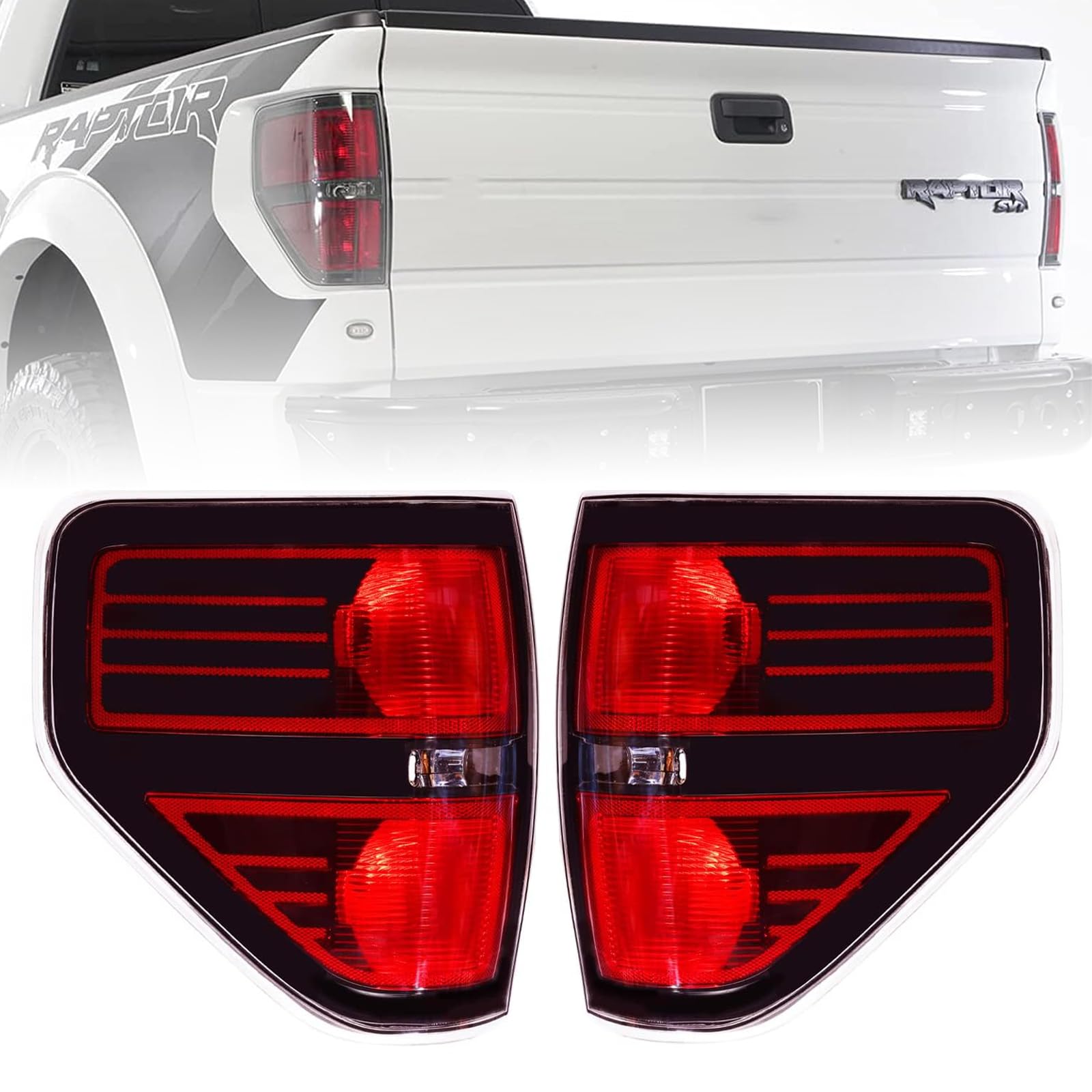 Boine tail light left housing for Ford F-150 enhances rear visibility at night.