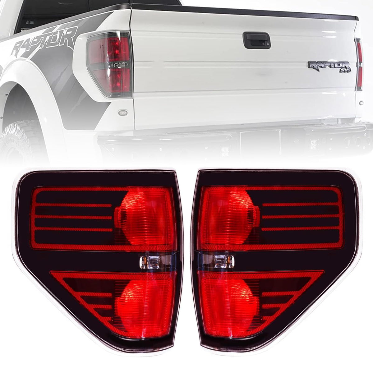 Boine tail light left housing for Ford F-150 enhances rear visibility at night.