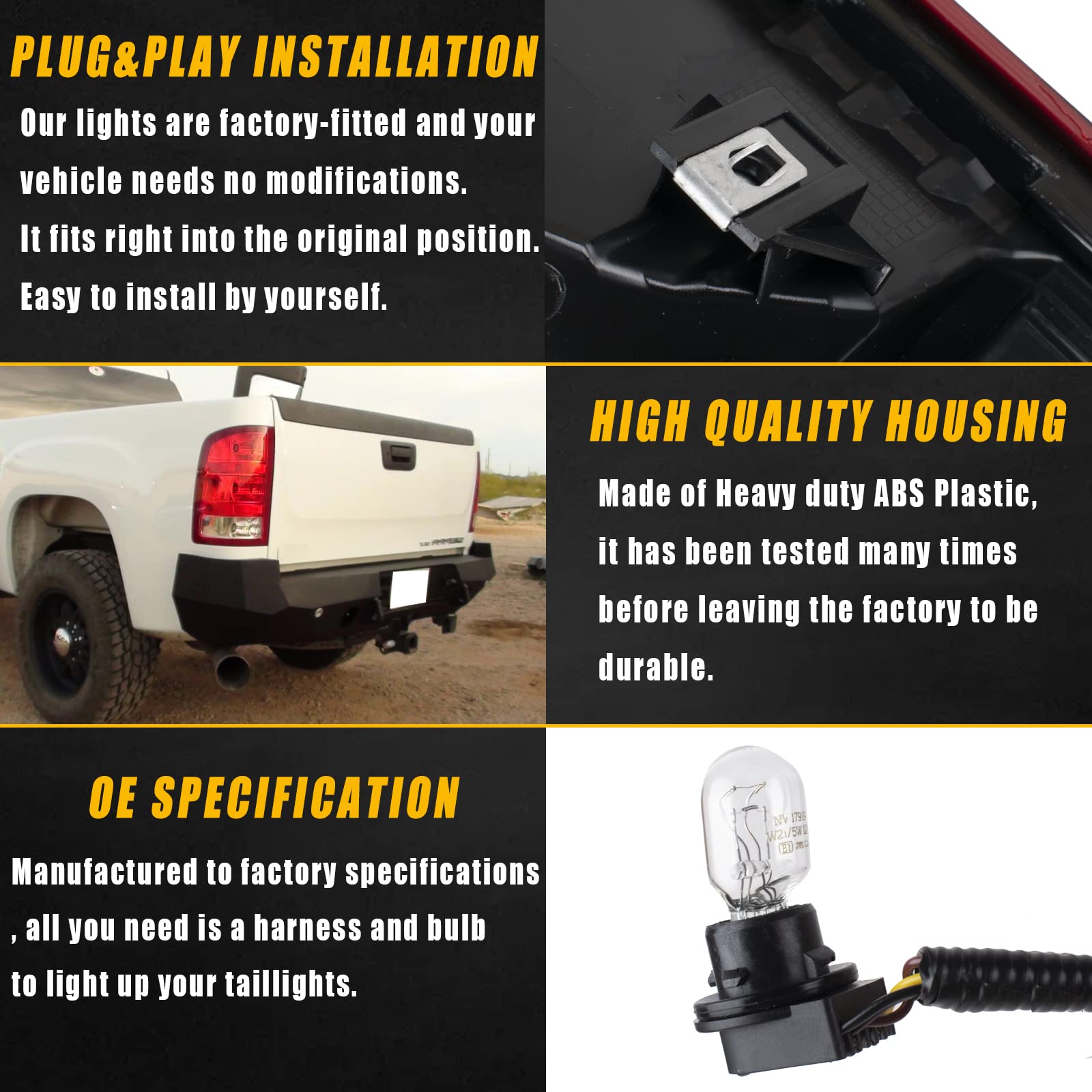 Boine tail light with bulb included supports immediate replacement