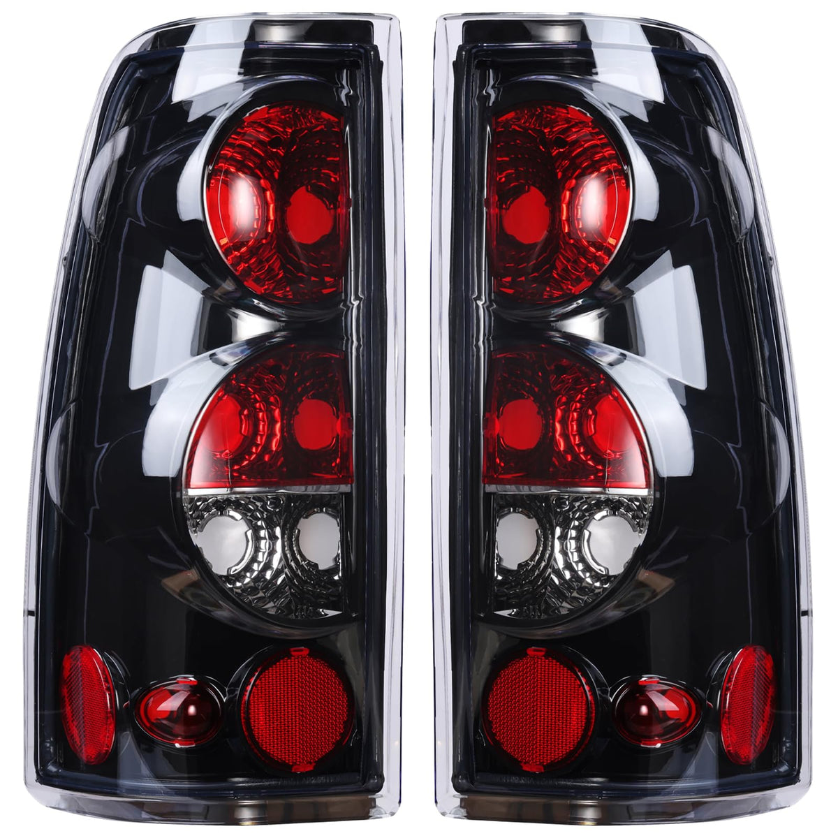 Boine tail light for Chevy Silverado driver side with clear lens boosts night visibility.