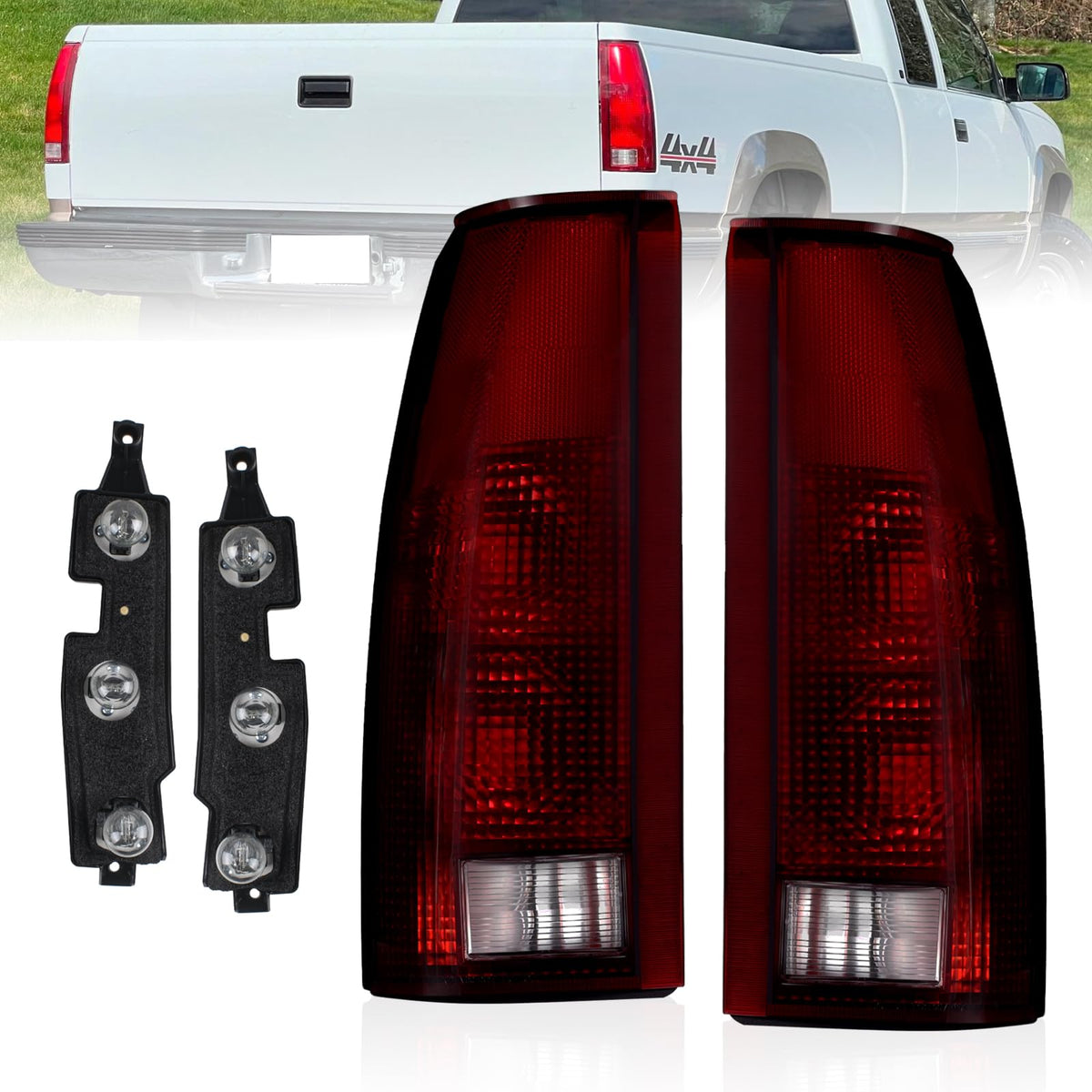 Boine tail light driver-side rear light in red smoke enhances night visibility