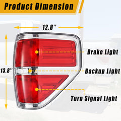 Boine tail light housing chrome trim front view improves styling and signaling clarity.