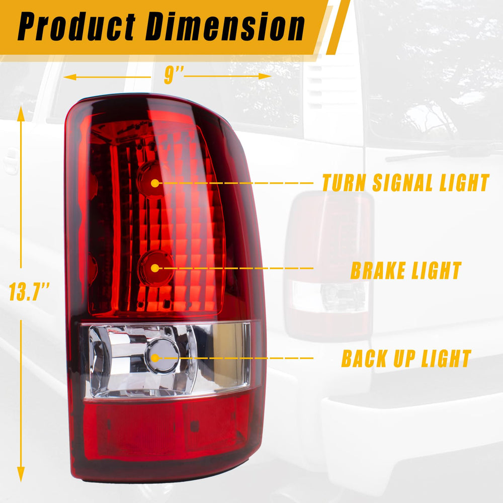 Boine tail light left side for Suburban/Tahoe improves brake signaling.