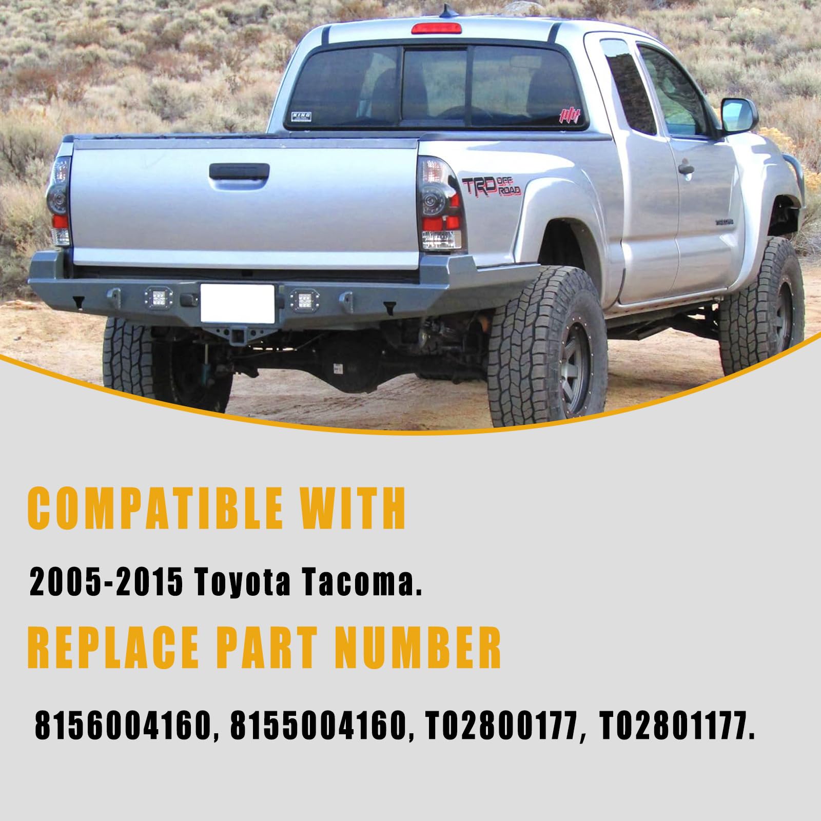Rear view of Toyota Tacoma with Boine tail lights installed.