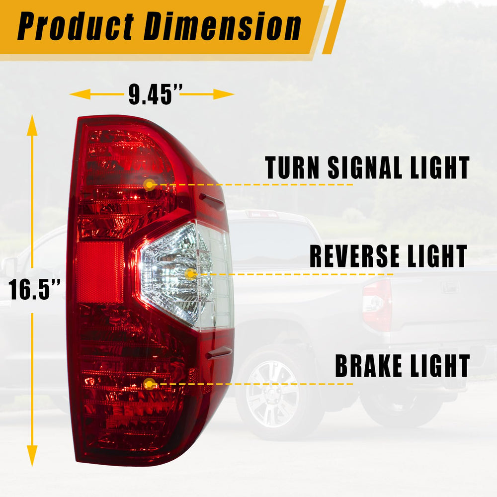 Boine tail light for Toyota Tundra left rear view enhances night visibility.