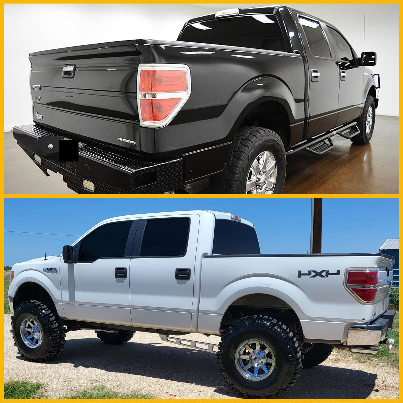 Boine chrome tail light housing detail showing sleek rear trim on Ford F-150