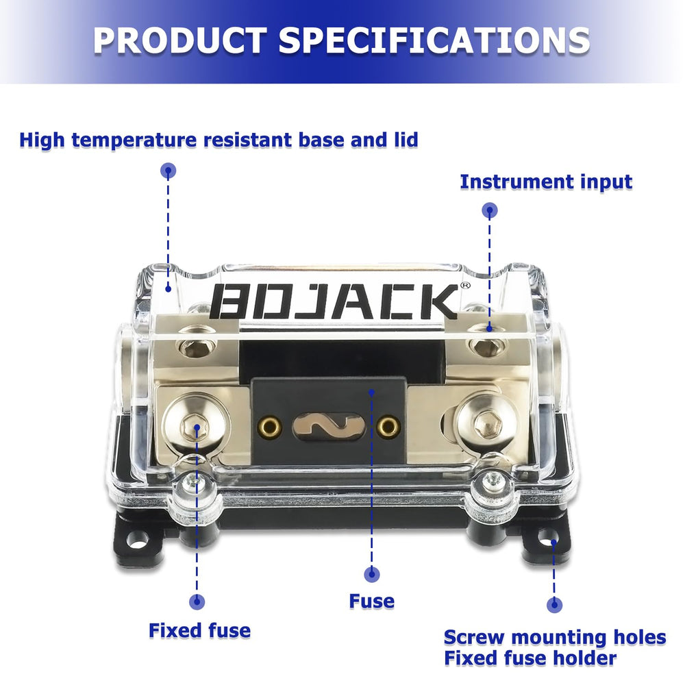 BOJACK fuse holder shown with no wire terminals for simplified setup.