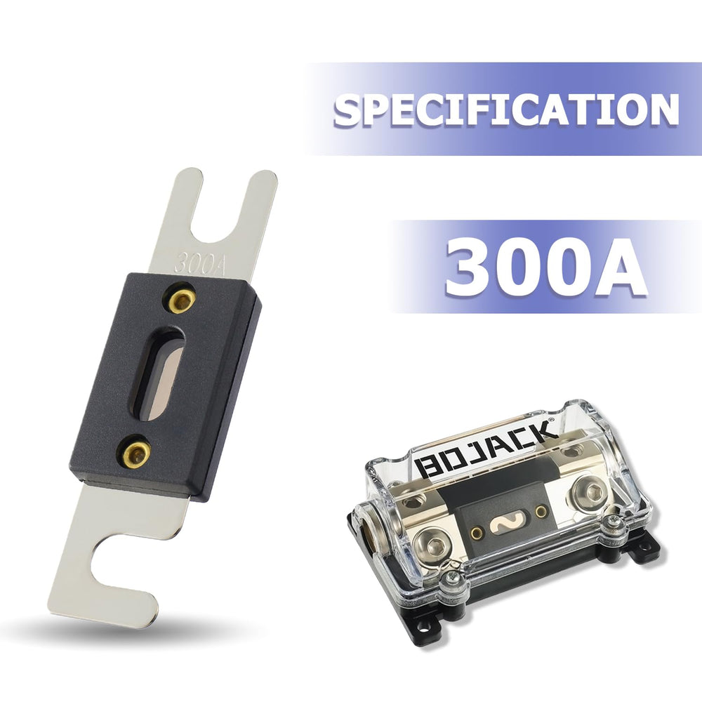 BOJACK inline fuse holder with screw‑mount design for secure installation.