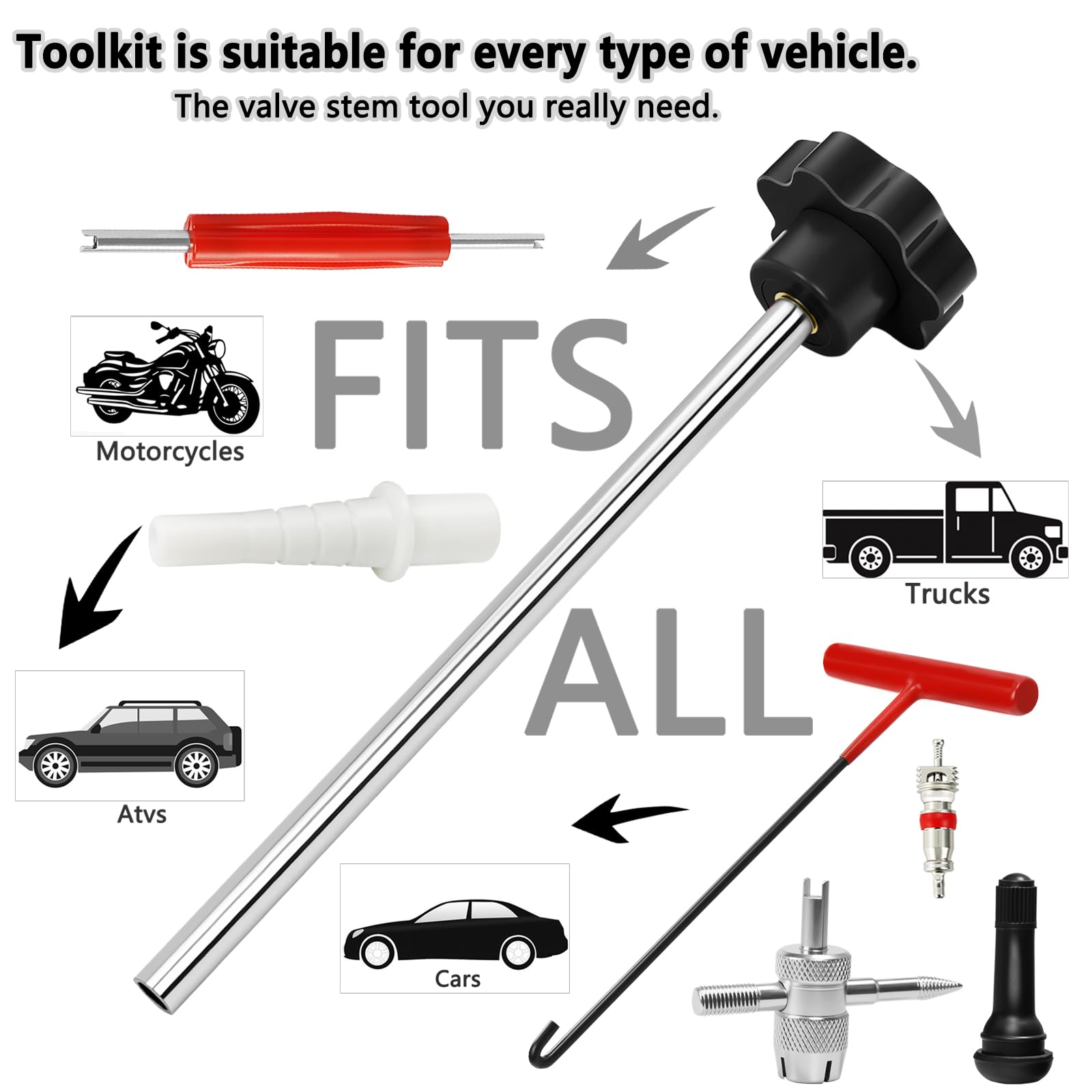 BOJIAN 4-way valve core removal tool speeds tire service.