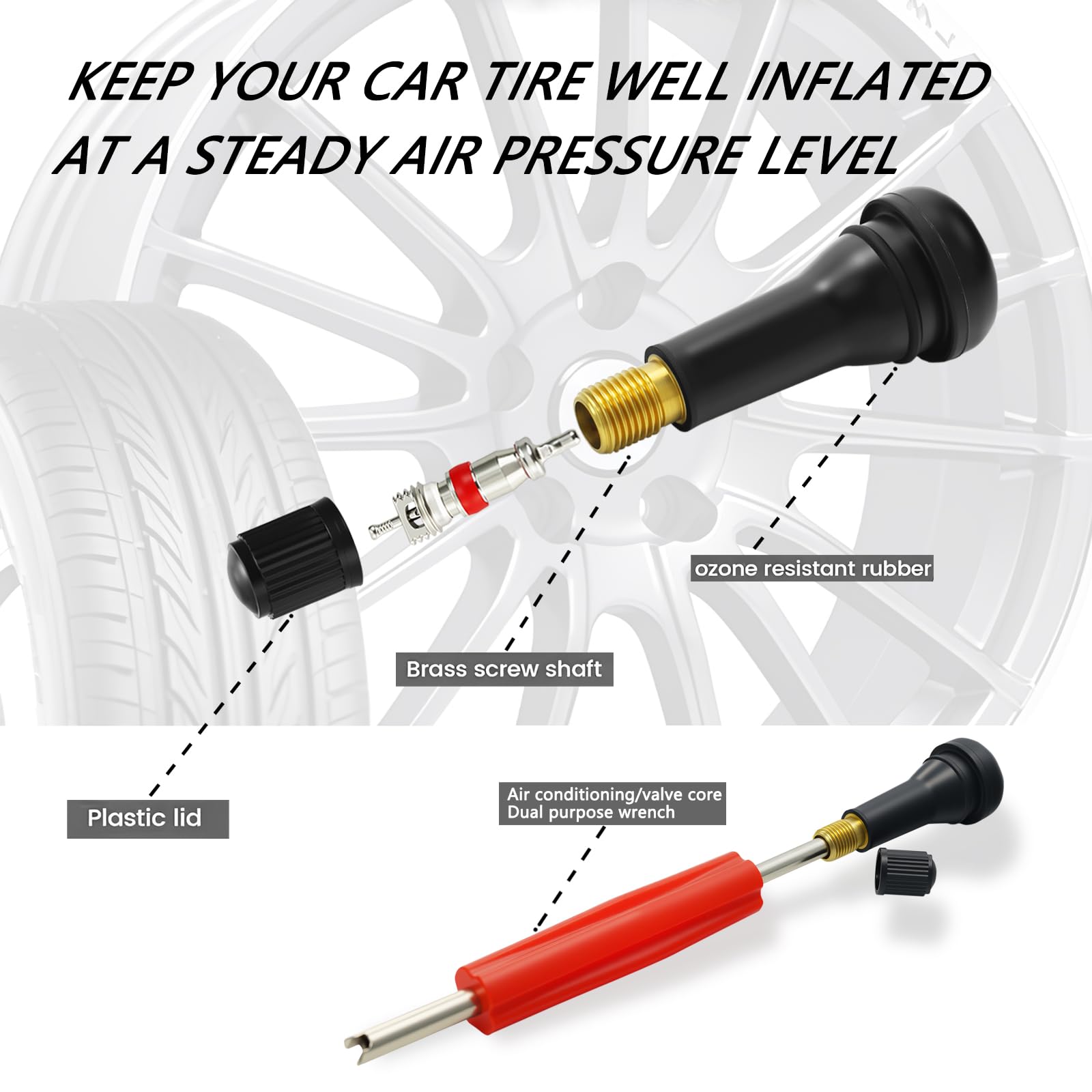 Plastic tapered positioning tube guides precise core installation.