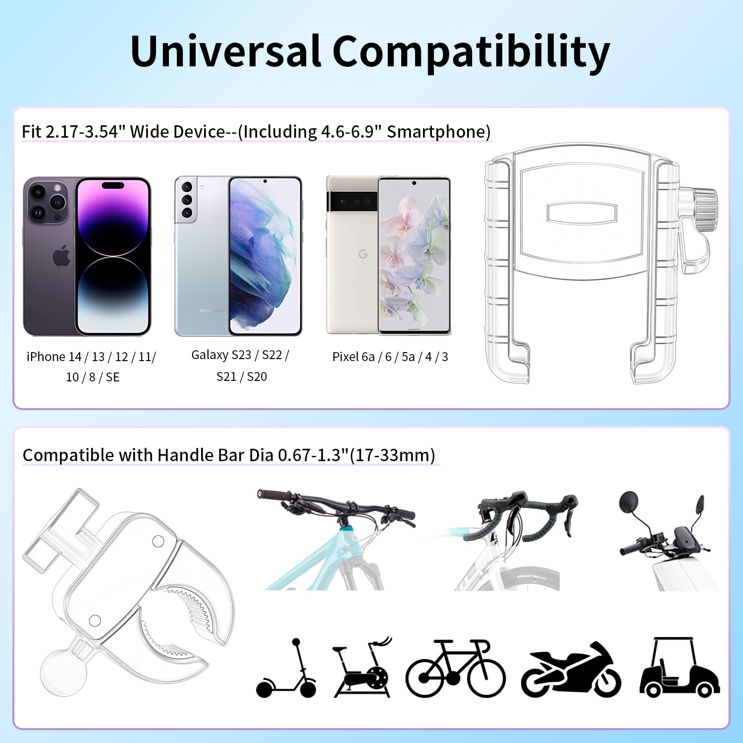 bokilino bike phone mount anti-slip silicone pads protect your phone from scratches.
