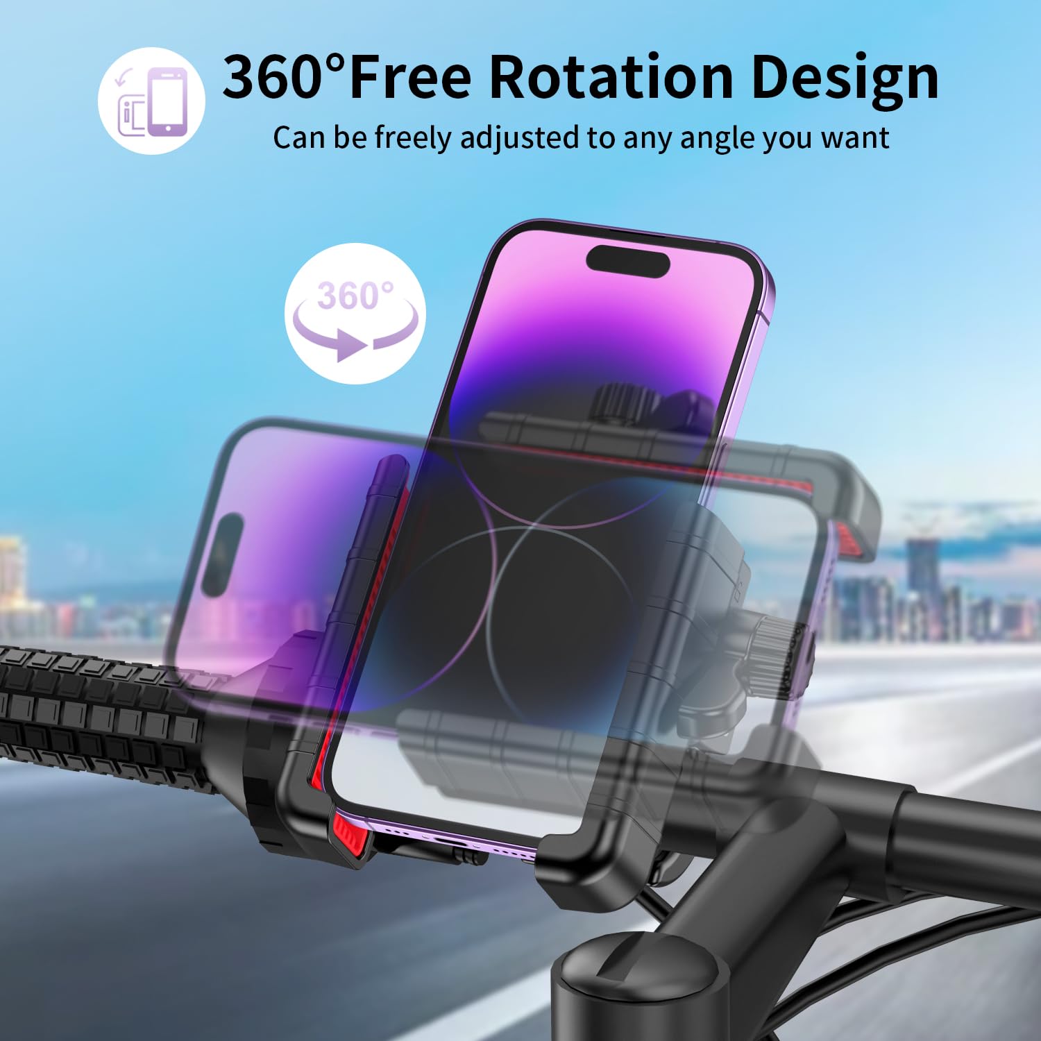 bokilino bike phone mount wide compatibility fits sizes 4.5 to 7 inches.