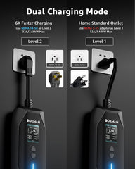 bokman EV charger on driveway shows convenient plug-and-go setup.