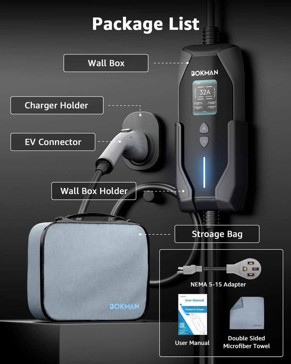 Bokman Level 2 charging can add miles per hour for compatible EVs.