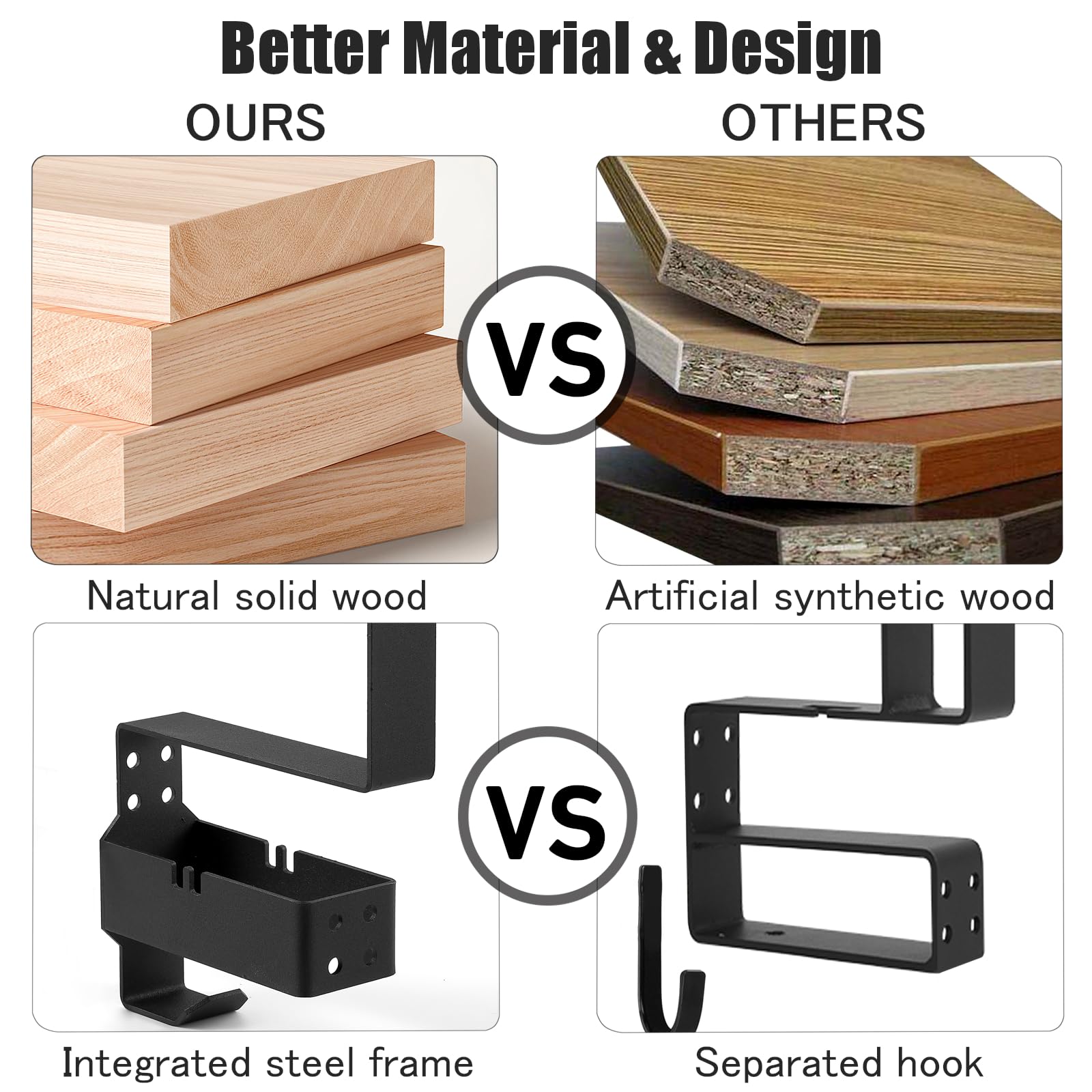 BoldByPIN wood base features premium beech or acacia wood to match decor