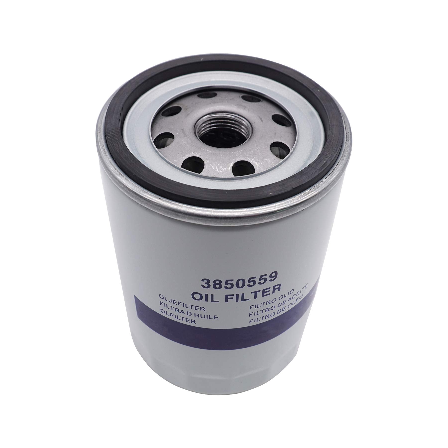 BOLEWIN marine oil filter 3850559 installed on engine for reliable protection and fast replacement.