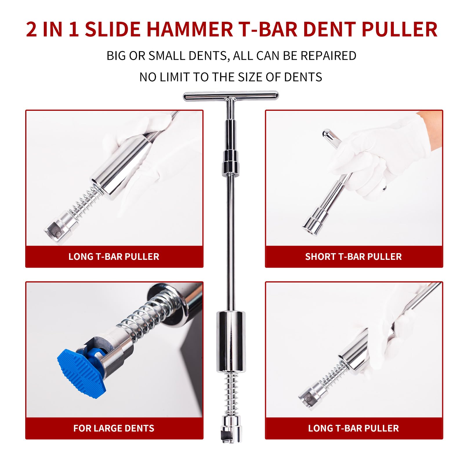 Bolitmus bridge puller stabilizes larger dents for smooth repair