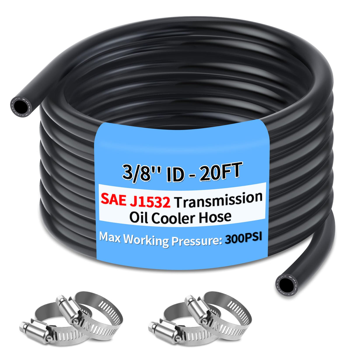 Boltigen 3/8 ID transmission oil cooler hose, 20 ft, durable heat resistance for cooling.
