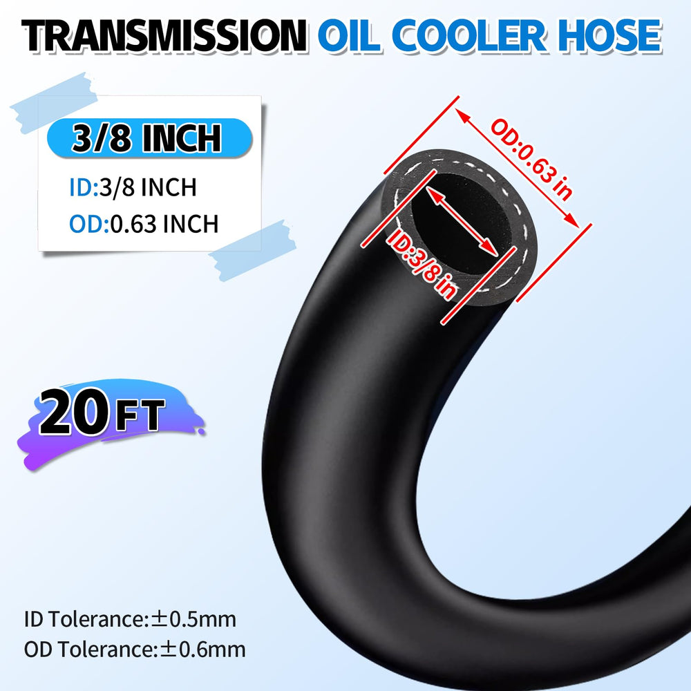 Boltigen 3/8 ID transmission oil cooler hose with inner polyester braid for abrasion resistance.