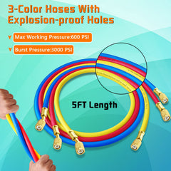 Boltigen AC manifold hose red high-pressure line supports accurate diagnostics during operation.