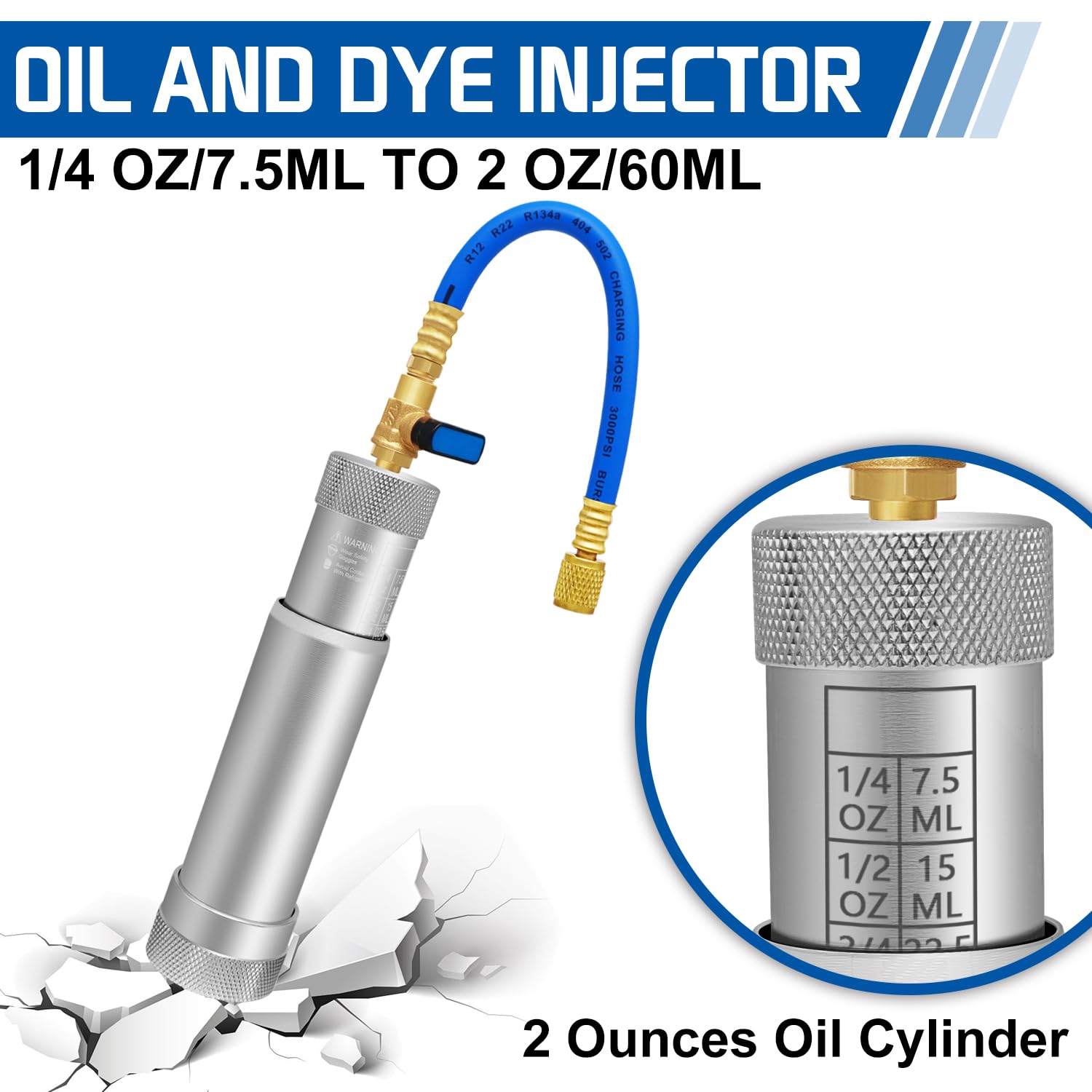 Boltigen AC Oil Dye Injector Kit reusable couplers assembly demonstrates versatile adaptors.