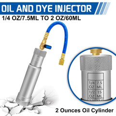 Boltigen AC Oil Dye Injector Kit reusable couplers assembly demonstrates versatile adaptors.