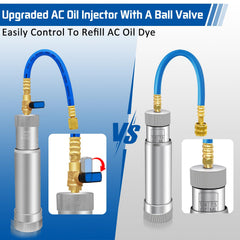 Boltigen AC Oil Dye Injector Kit dial valve close-up highlights precise control.